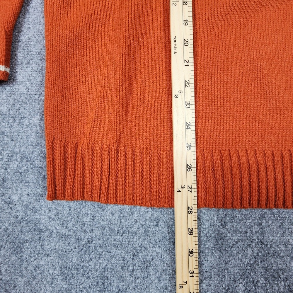Eddie Bauer Mens Orange Lambswool Fair Isle Snowflake Crewneck Sweater Large NWT - Picture 4 of 6